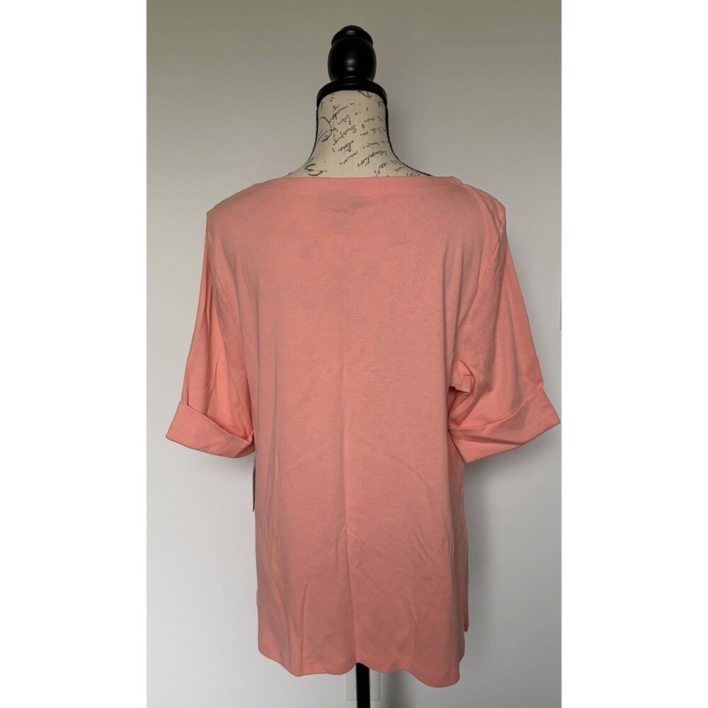 Women’s Style & Co. Peach 3/4 Sleeve Top Size X-Large NWT - Picture 2 of 2